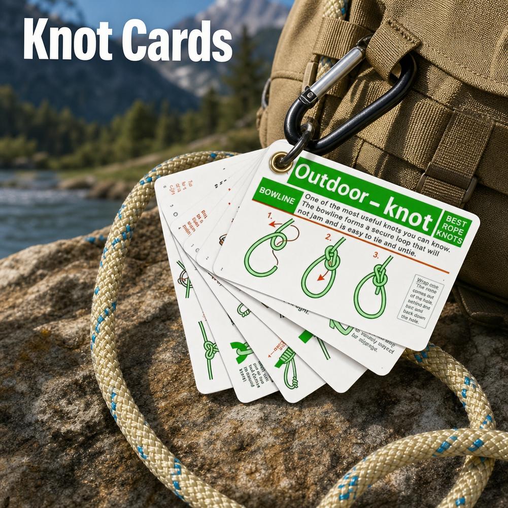 Outdoor Adventure Guide - بطاقات دليل العقدات الخارجية المقاومة للماء
