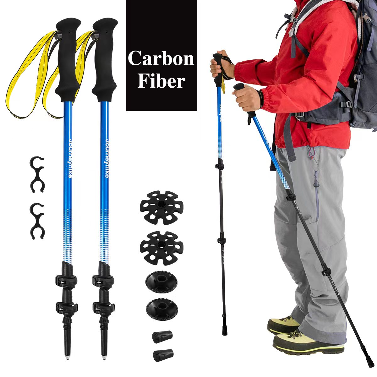 عصا المشي من ألياف الكربون 3K  - مراجعة Trekking Pole Carbon وسعره
