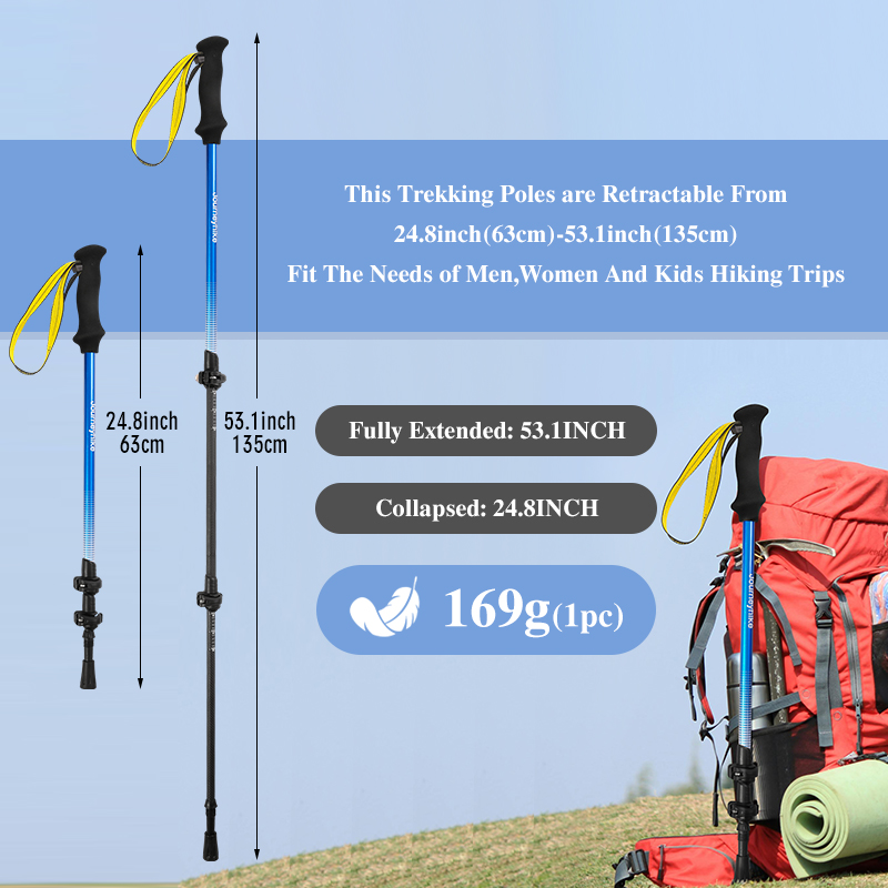 عصا المشي من ألياف الكربون 3K  - مراجعة Trekking Pole Carbon وسعره