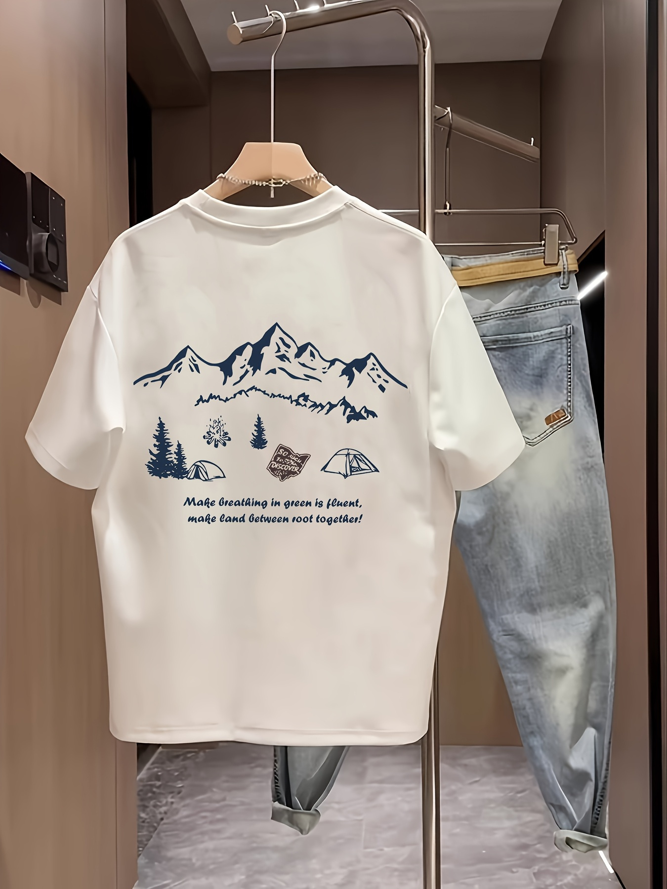 تي شيرت رجالي قصير الأكمام مصن - مراجعة Outdoor Adventure Quotes Short وسعره