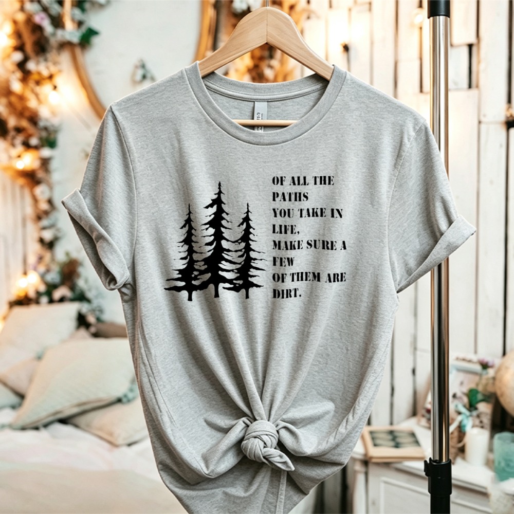 تي شيرت قطني بطبعة شجرة الصنوب - مراجعة Outdoor Adventure Quotes Short وسعره