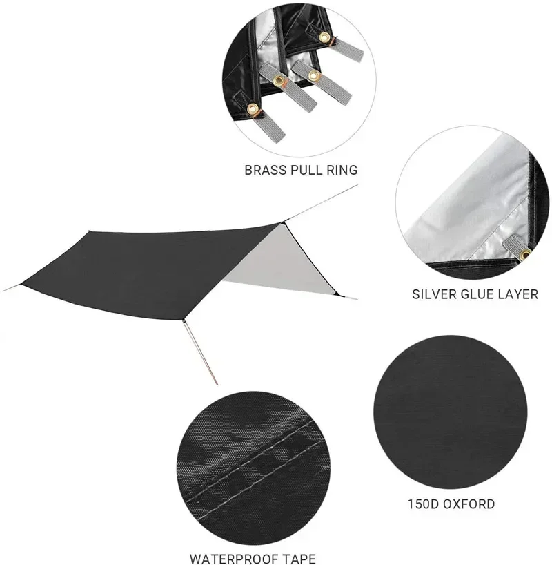 أرجوحة التخييم مع قماش القنب ا - مراجعة Hammock Rain Tarp وسعره