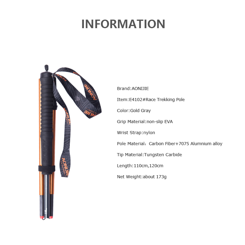 AONIJIE-أعمدة رحلات قابلة للطي - مراجعة Trekking Pole Carbon وسعره